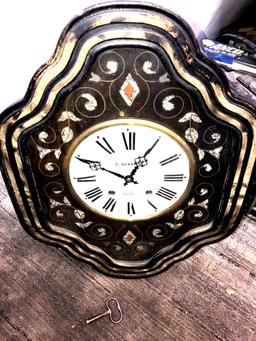 antique E. Disson Louhans key wind clock