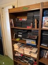 book shelf and DVDs & VHS tapes 28 in x 72 in (upstairs)