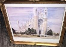 Framed signed Rosary cathedral Gerald C.Hill 22 in x 19 in