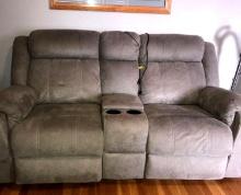 Gray couch power electric lift 2- chairs recliner matching electric recliners on both sides of couch