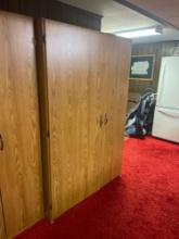 large cabinet in basement