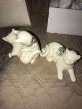 2- Lenox china cats figurines