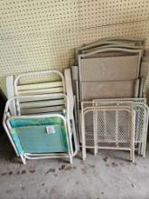 6 patio chairs and 2 sided tables.