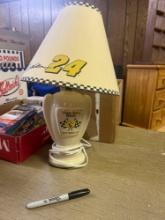 NASCAR Jeff Gordon lamp in basement