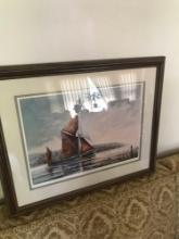 Signed  Maurice Havery Boat picture 26 inch x 22 inch