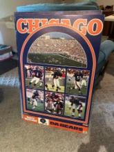 Chicago Bears poster with signatures Jim Harbaugh Mark Carrier and more