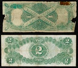 1917 $1 and $2 Legal Tender G/VF
