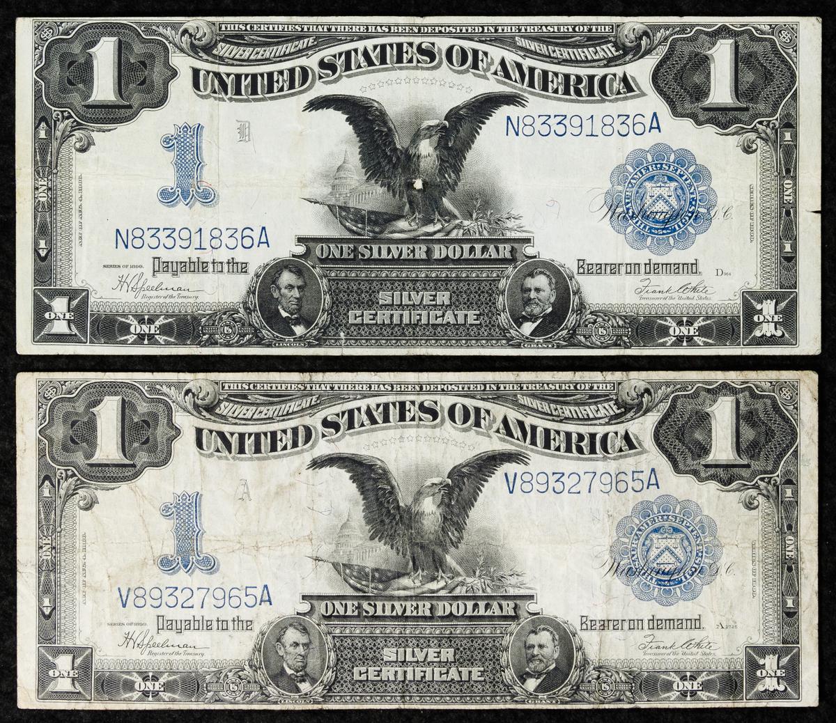 1899 $1 'Black Eagle' Silver Certificates VF/VF+