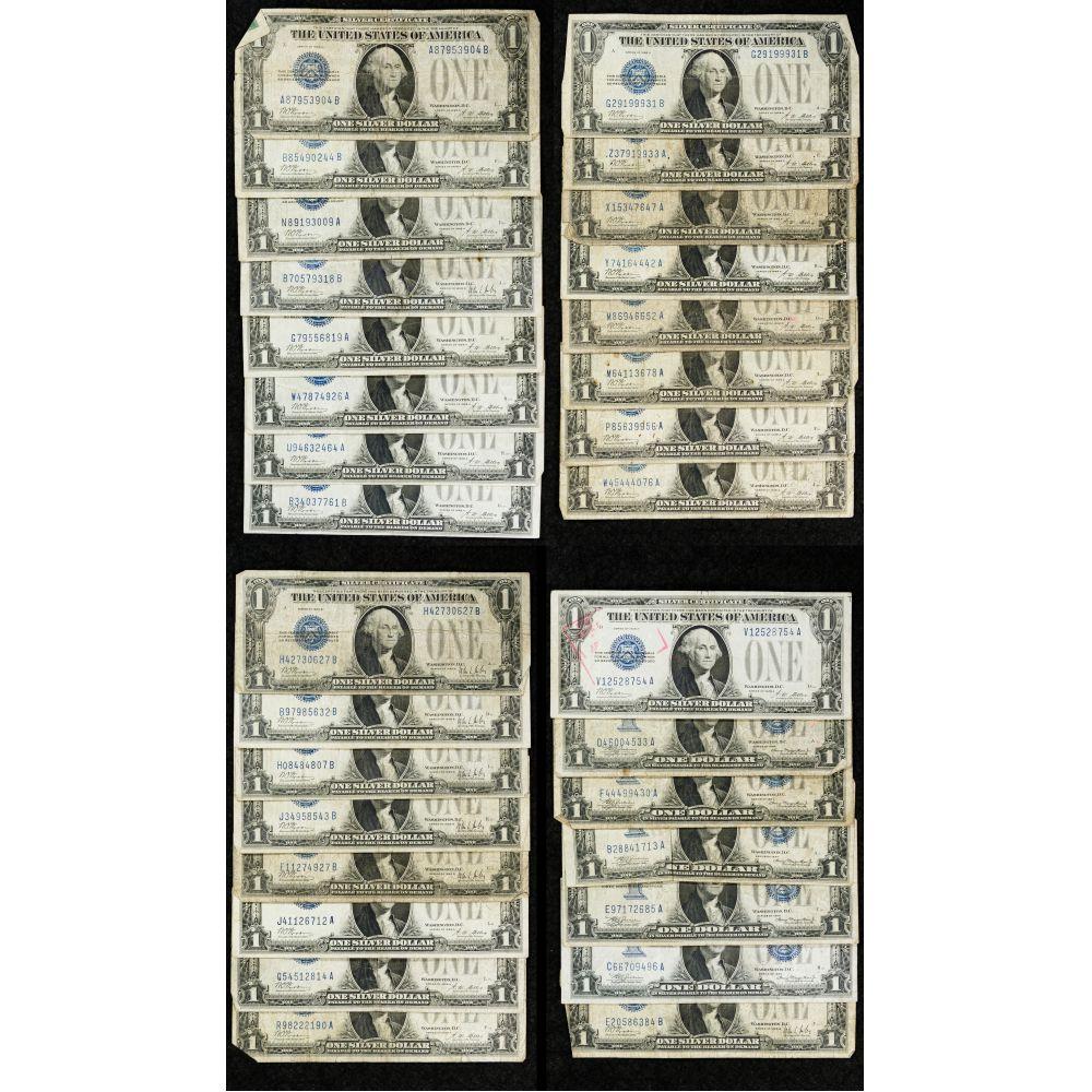 1928-A, 1928-B and 1934 $1 'Funny Back' Silver Certificate Assortment