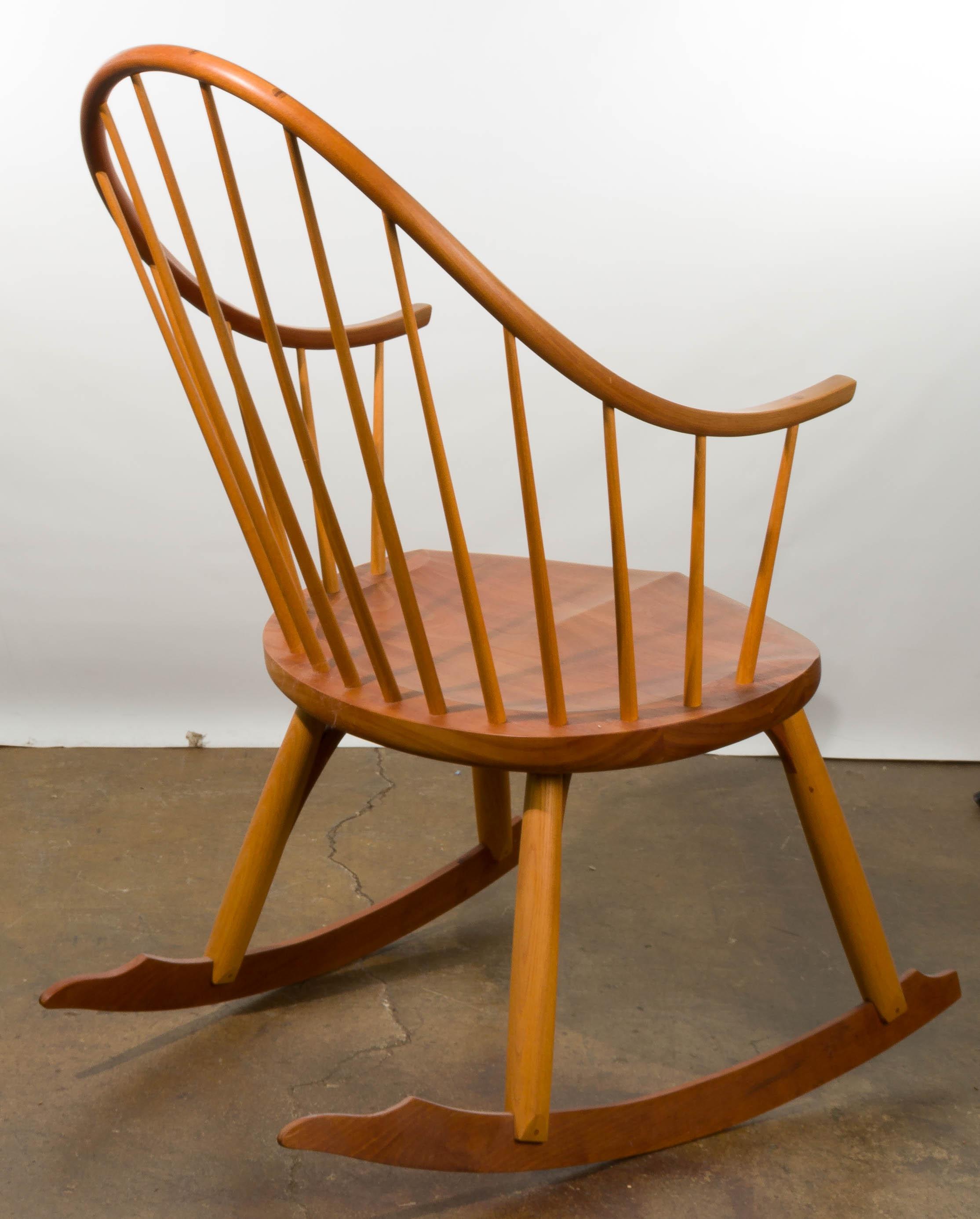Thomas Moser Cabinetmakers Windsor Cherry Rocking Chair and Stool