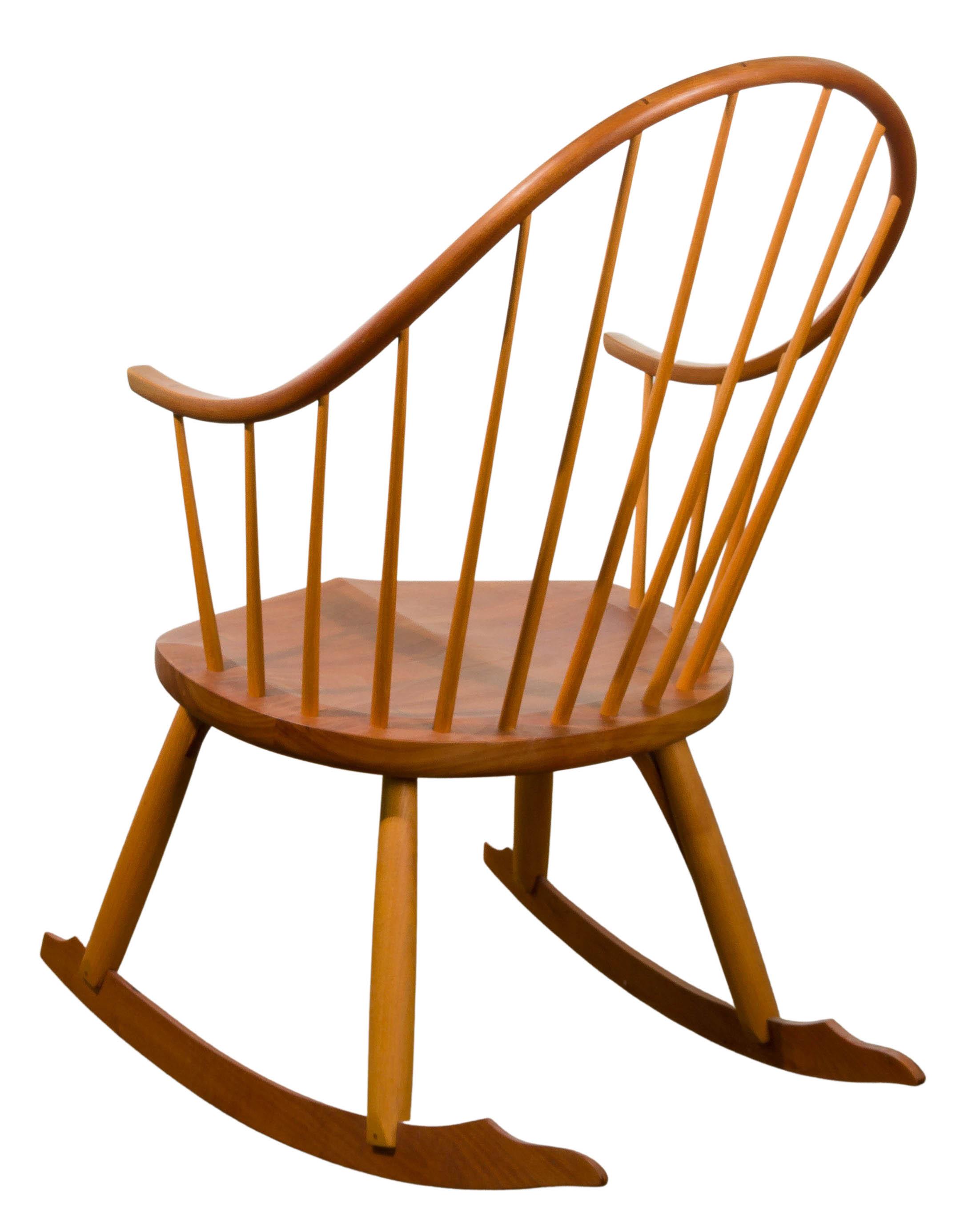 Thomas Moser Cabinetmakers Windsor Cherry Rocking Chair and Stool