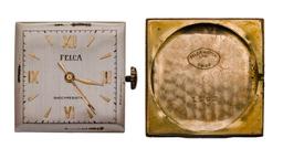 Felca 18k Yellow Gold Case Wristwatch on 14k Yellow Gold Band
