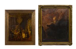 After Rembrandt van Rijn (Dutch, 1606-1669) 'The Philosopher Reading' Oil on Canvas
