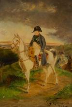 After Jean Louis Ernest Meissonier (1815-1891) 'Napoleon at Waterloo' Oil on Canvas