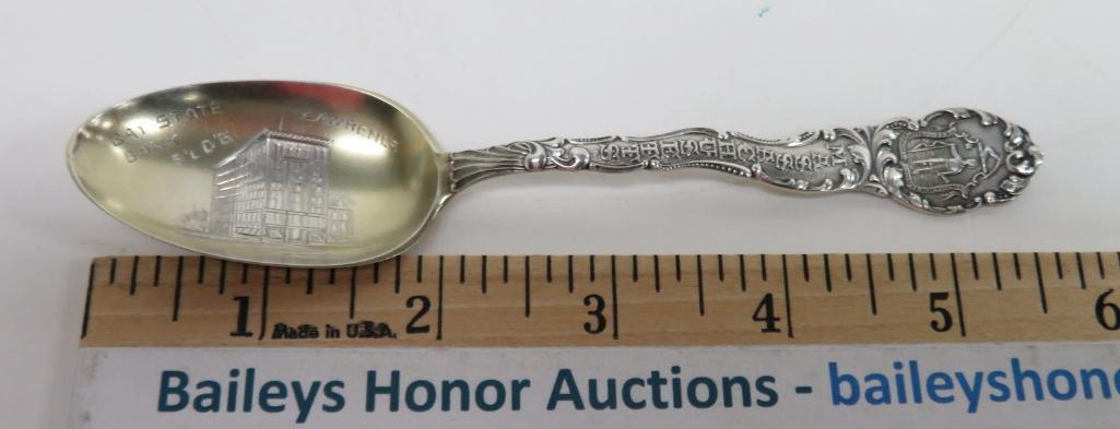 Sterling Silver spoon, Bay State Bank, Massachusetts