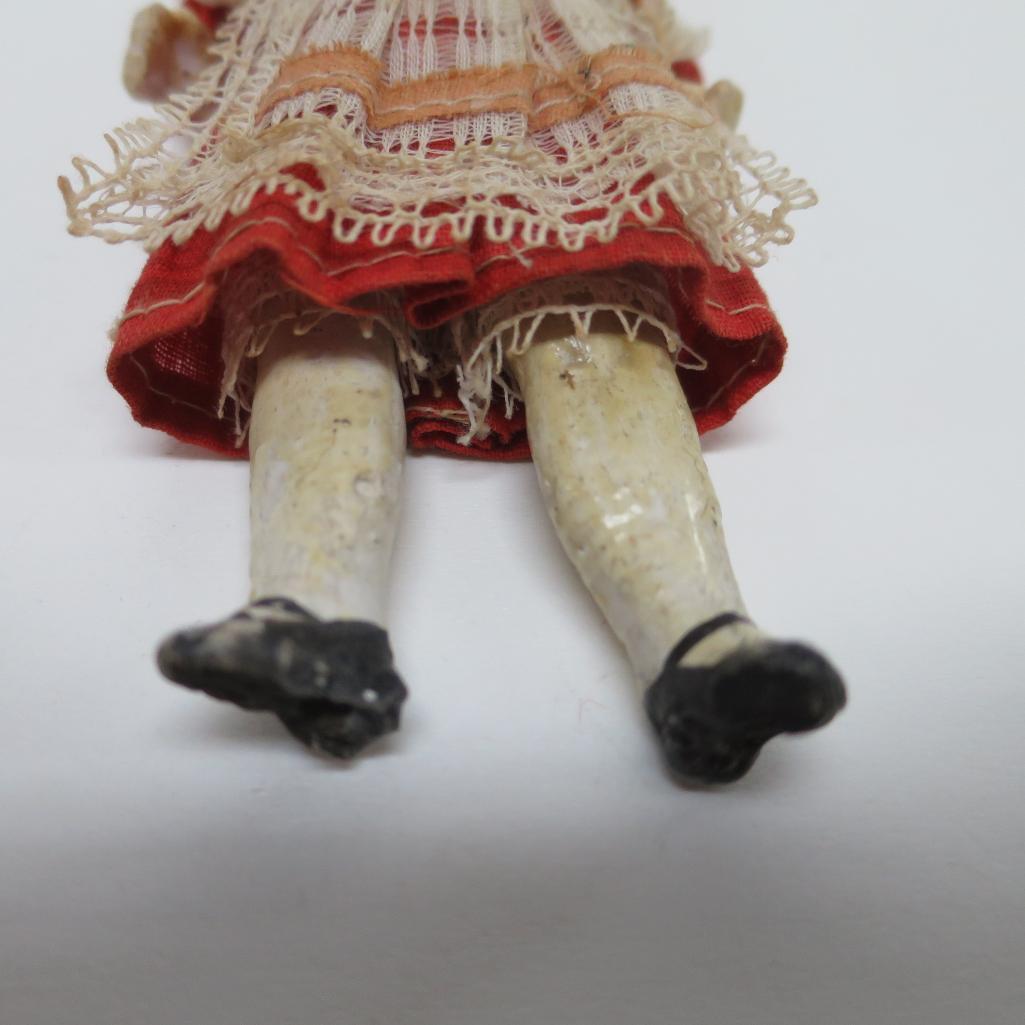 Bisque with Glass Eyes Dollhouse Doll