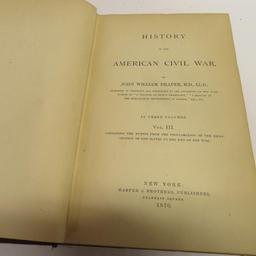 1870 Civil War in America by John W Draper Three Volumes