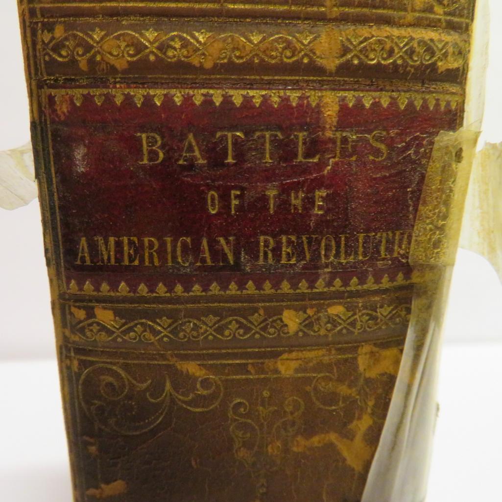 Leather bound Battles of American Revolution by Henry Carrington, author signed