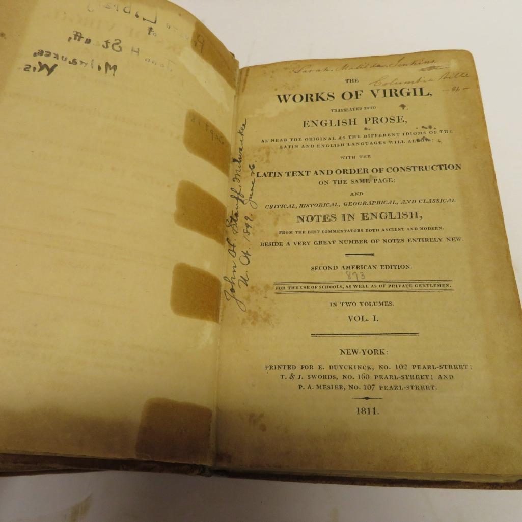 1811 Works of Virgil, Two Volume Set, 2nd American Ed