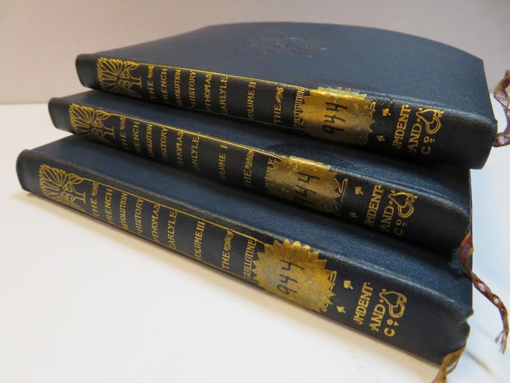 Leather bound French Revolution History by Thomas Carlyle , Vol 1-3