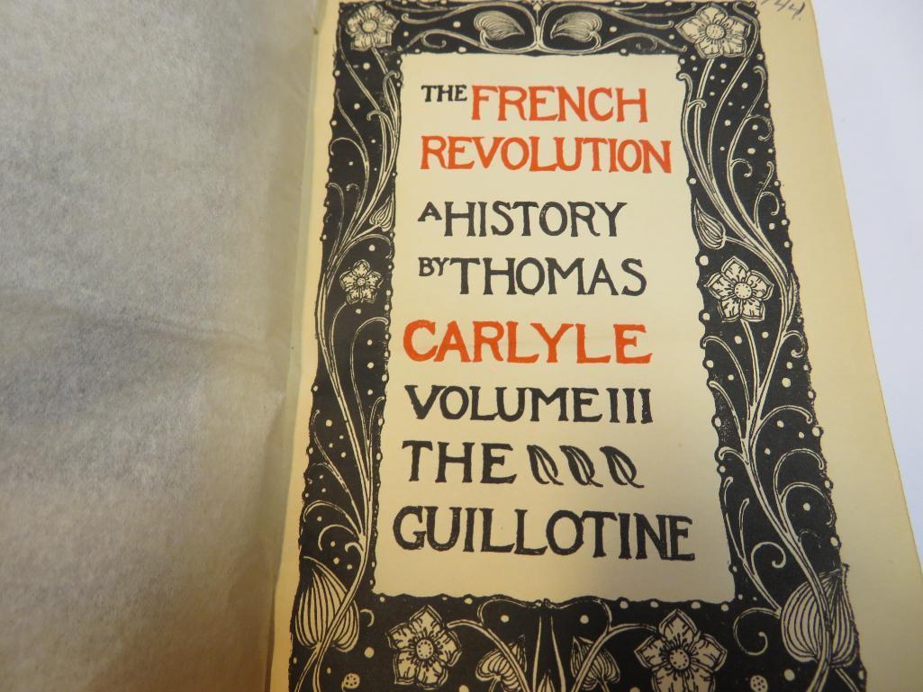 Leather bound French Revolution History by Thomas Carlyle , Vol 1-3