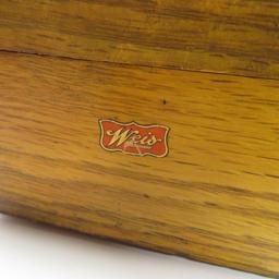Wooden Card File box and Wisconsin Consistory Library Stamp