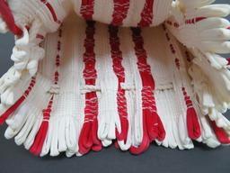Woven Rag Rug Purse, red and white, 10" x 12", drawstring