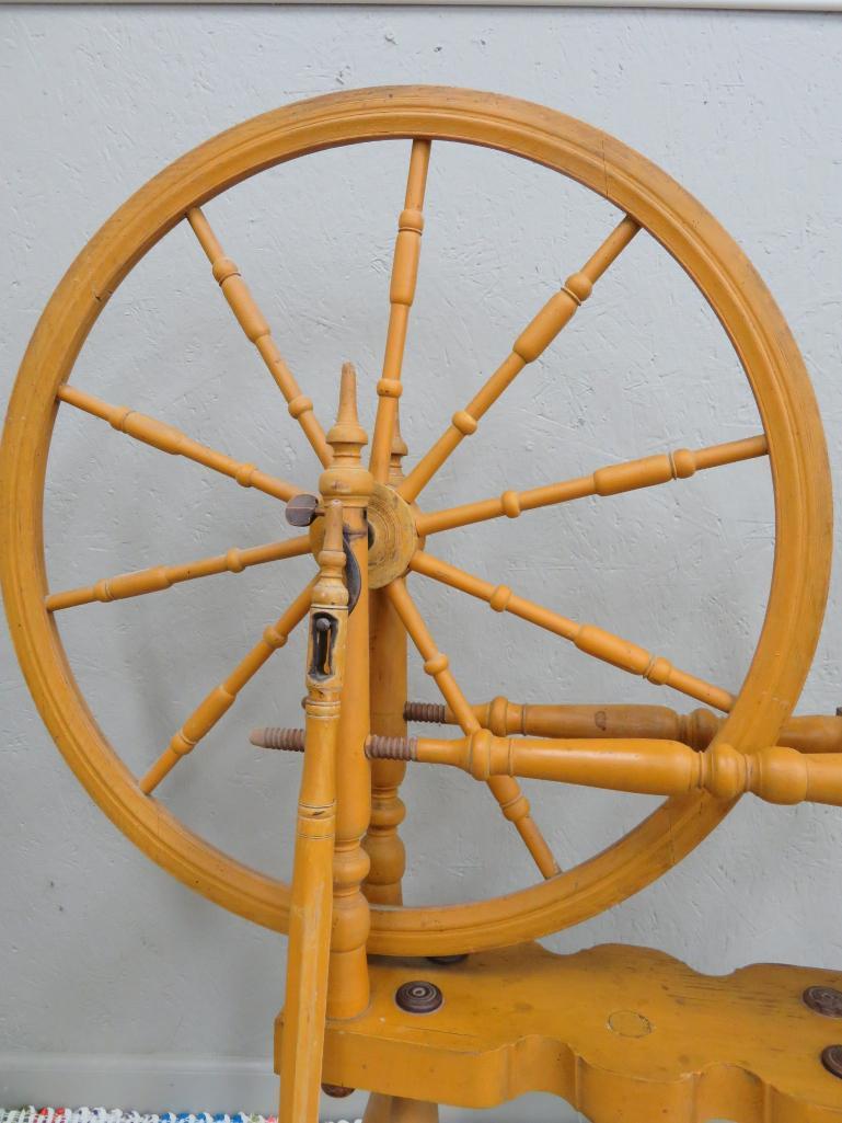 Swedish Spinning Wheel, Rockford Illinois, 40" tall and 24" diameter wheel