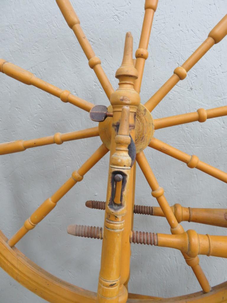 Swedish Spinning Wheel, Rockford Illinois, 40" tall and 24" diameter wheel