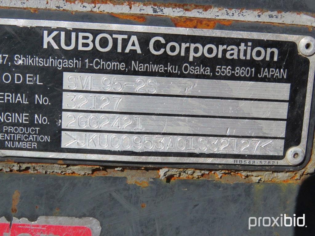 2016 Kubota SVL95-2 Skid Steer s/n 32127: High Flow Joystick Controls C/A H