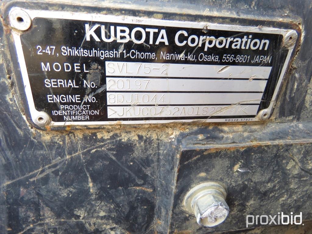 2013 Kubota SVL75-2 Skid Steer s/n 20197: GP Bkt. Hi Flow 1763 hrs