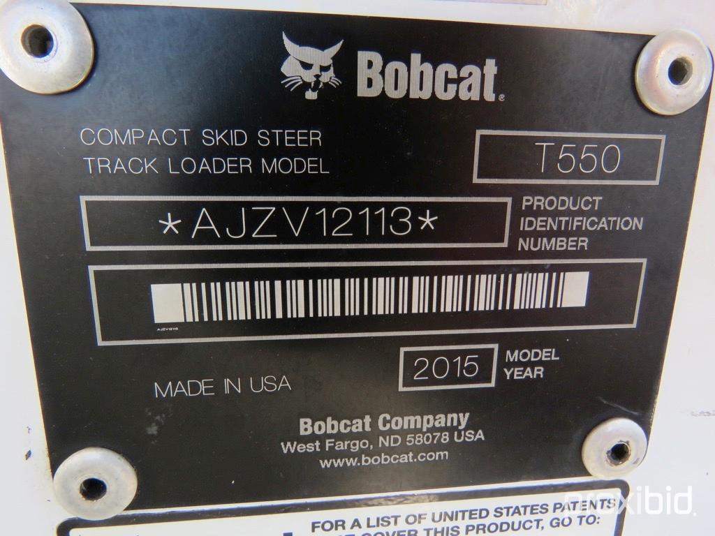 2015 Bobcat T550 Skid Steer s/n AJZV12113: C/A