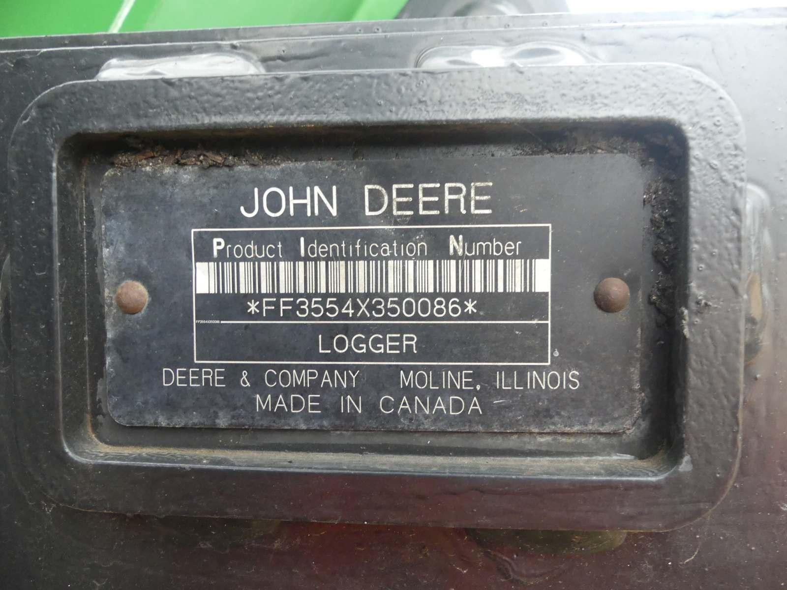 2008 John Deere 3554 Knuckleboom Crawler Log Loader, s/n FF3554X350086: Hyd