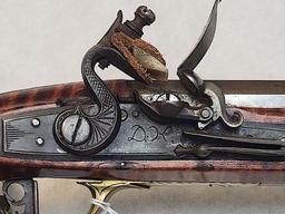 KENTUCKY RIFLE, MADE BY DON KING, FLINT LOCK, CAL APPROXIMATELY 45, CURLY M