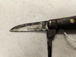 HW RAGG SHEFFIELD POCKET KNIFE 2 BLADED WITH WATER BUFFALO HORN HANDLE