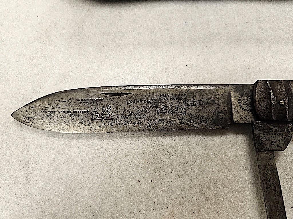 JOSEPH H LAW SHEFFIELD ENGLAND LARGE WOODEN HANDLED 2 BLADE POCKET KNIFE IN