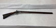 FULL STOCK PERCUSSION RIFLE, OCTAGON BARREL, CAL APPROXIMATELY 45, DOUBLE TR