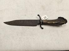 STAG HANDLED BOWIE STYLE KNIFE NO SHEATH