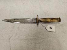 CORSAN DENTON BURDEKIN AND CO HORN HANDLED SHEATH KNIFE NO SHEATH