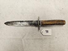 IXL SHEFFIELD ENGLAND SHEATH KNIFE BONE HANDLE NO SCABBORD