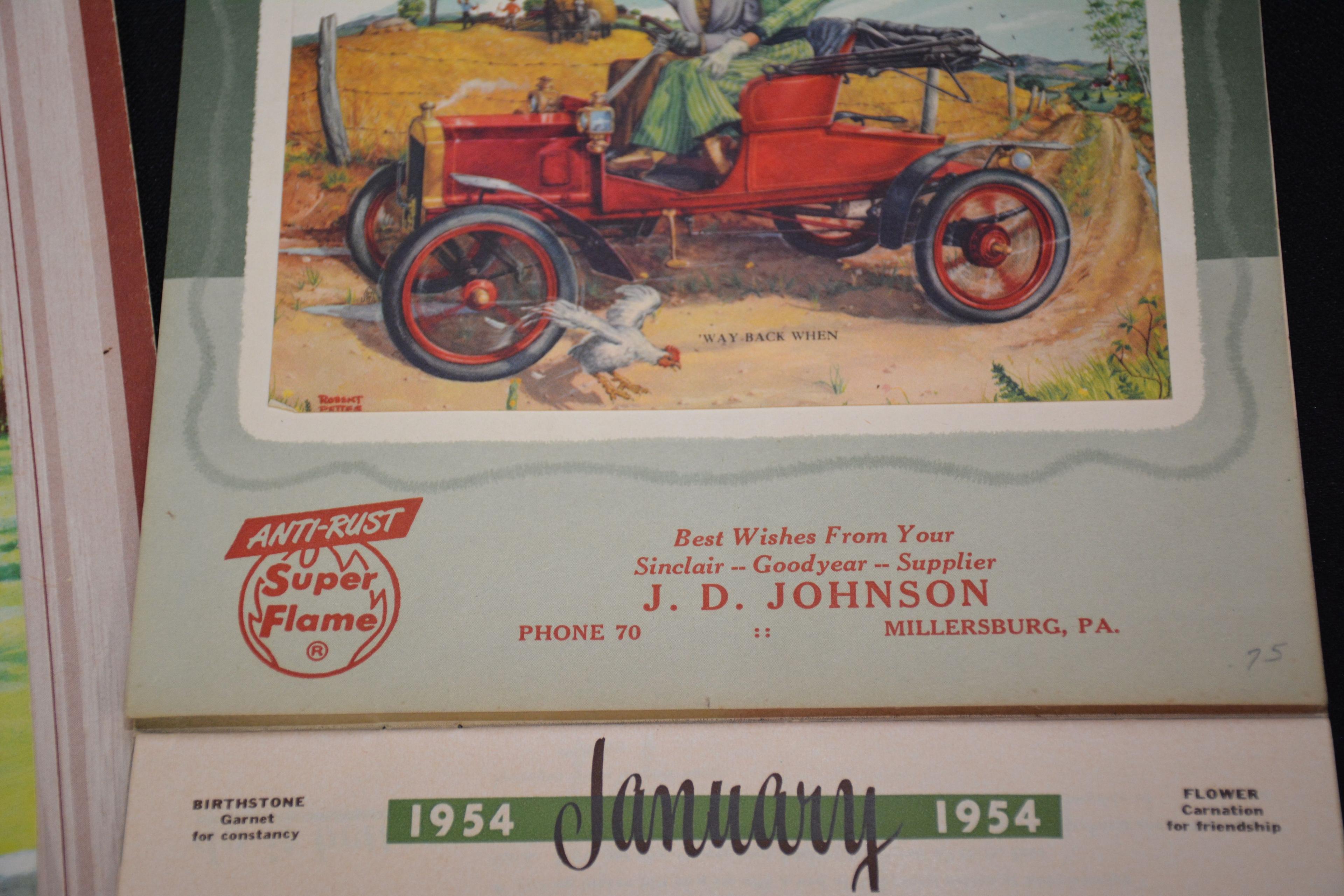 Pair Of 1953 & 1954 Advertising Calendars