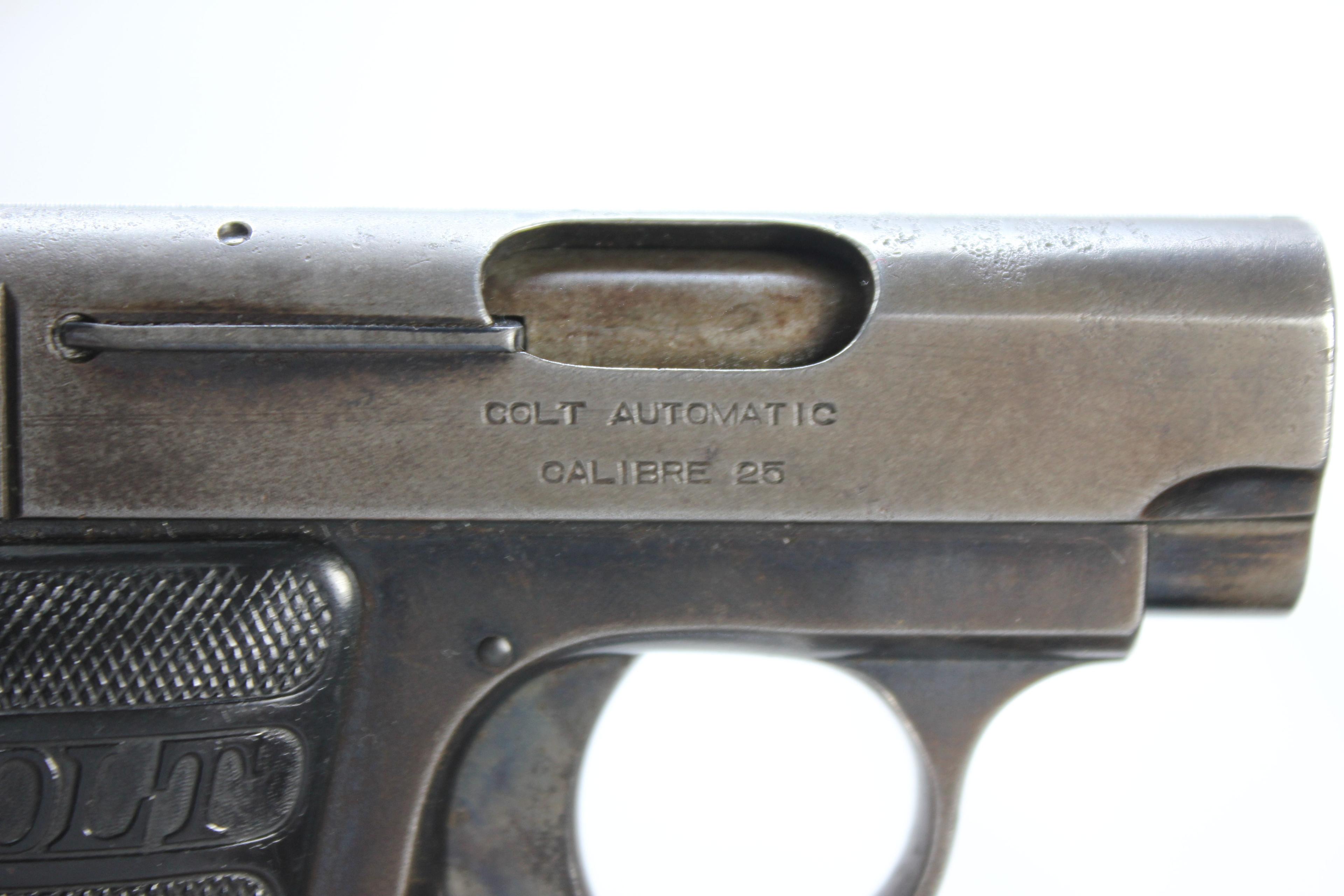 Colt Vest Pocket Model 1908 Hammerless .25 Auto. Cal. Semi-Automatic Pistol w/6-Rd. Magazine; SN 206