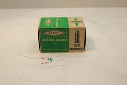 Vintage CCI MiniCaps .22 Cal. Short (CB); 500 Rd. Brick