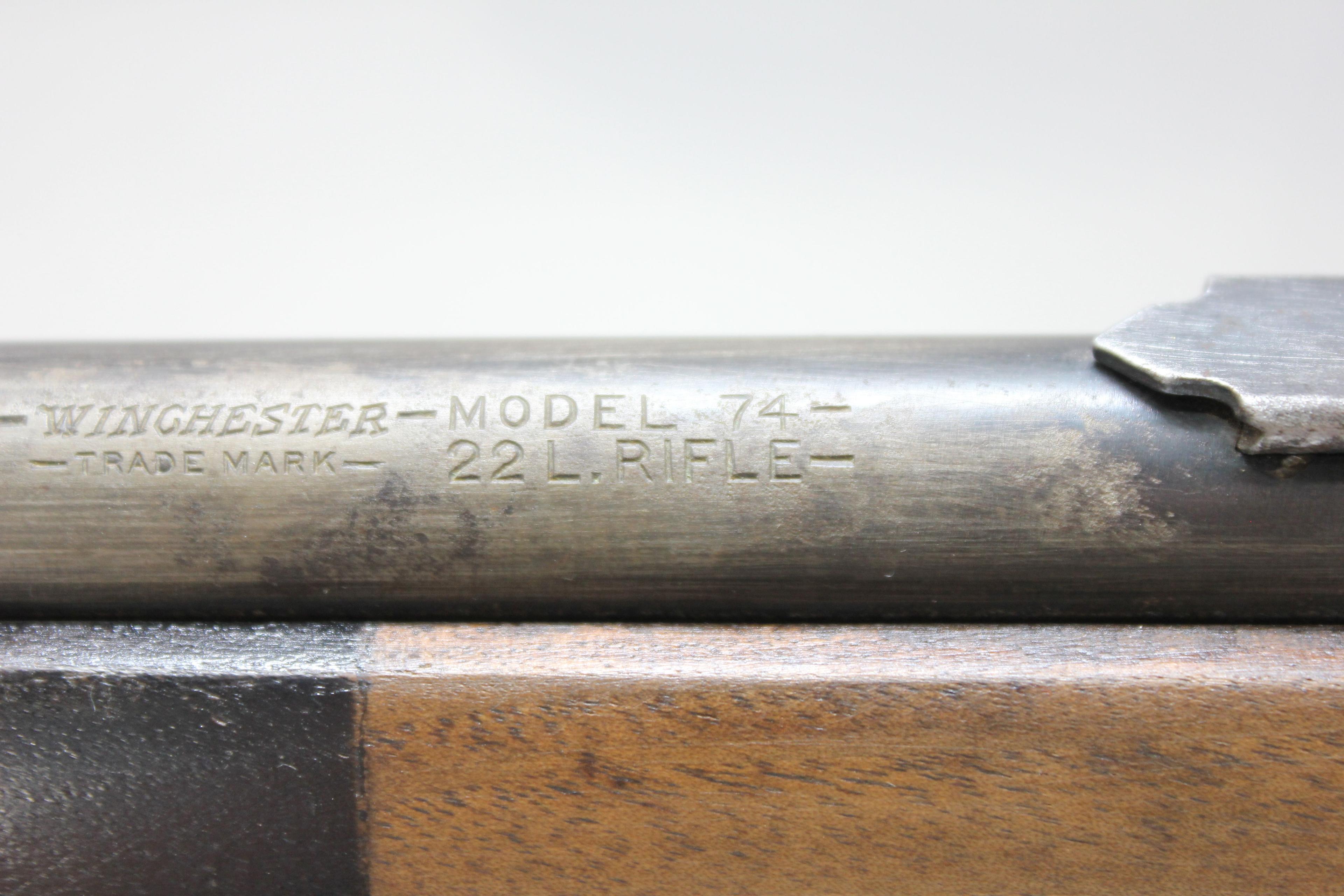 Winchester Model 74 .22LR Semi-Automatic Tube-Fed from Butt Stock Rifle; SN 188784A