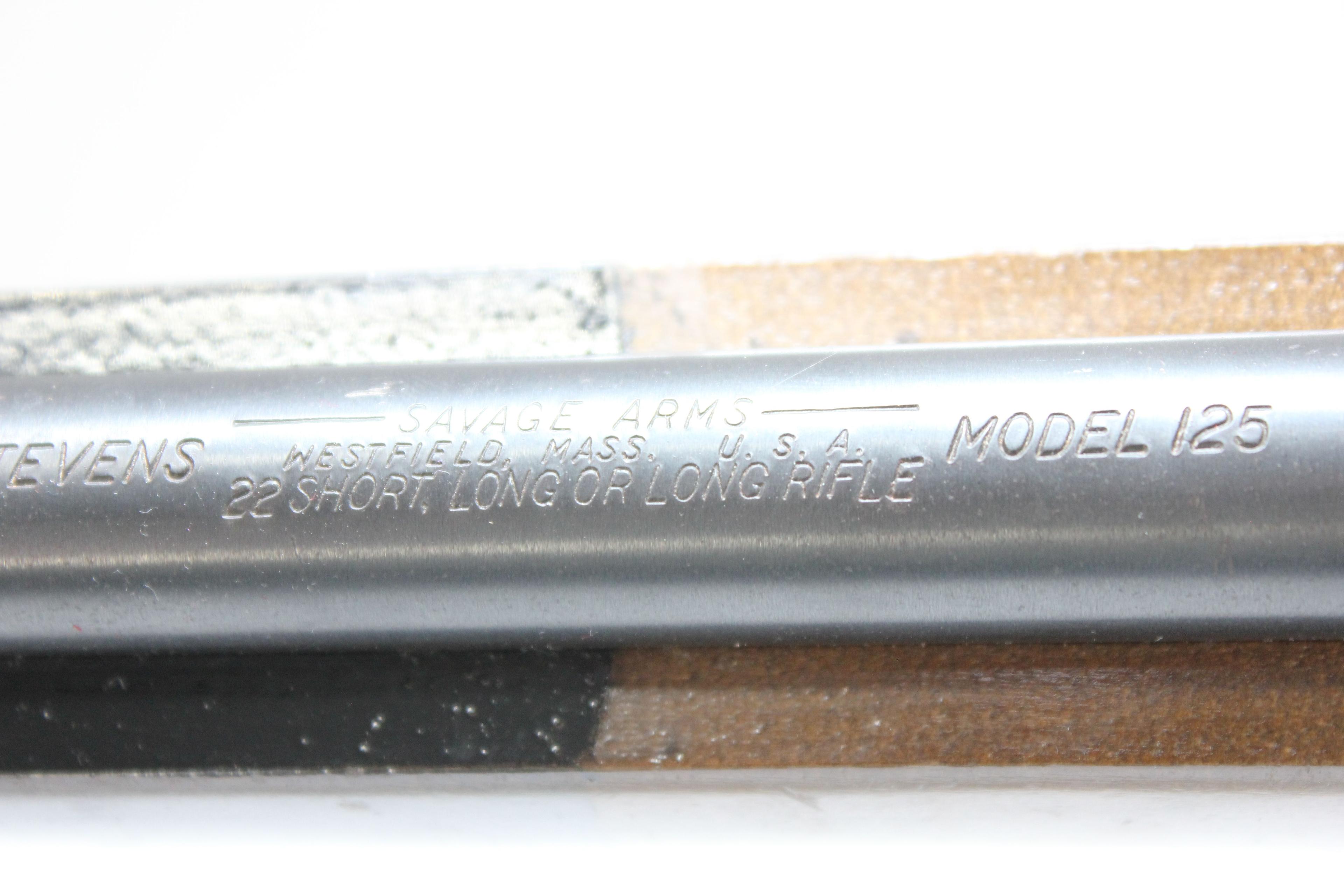 Stevens Model 125 .22 S/L/LR Single Shot Bolt Action Rifle; SN D413604