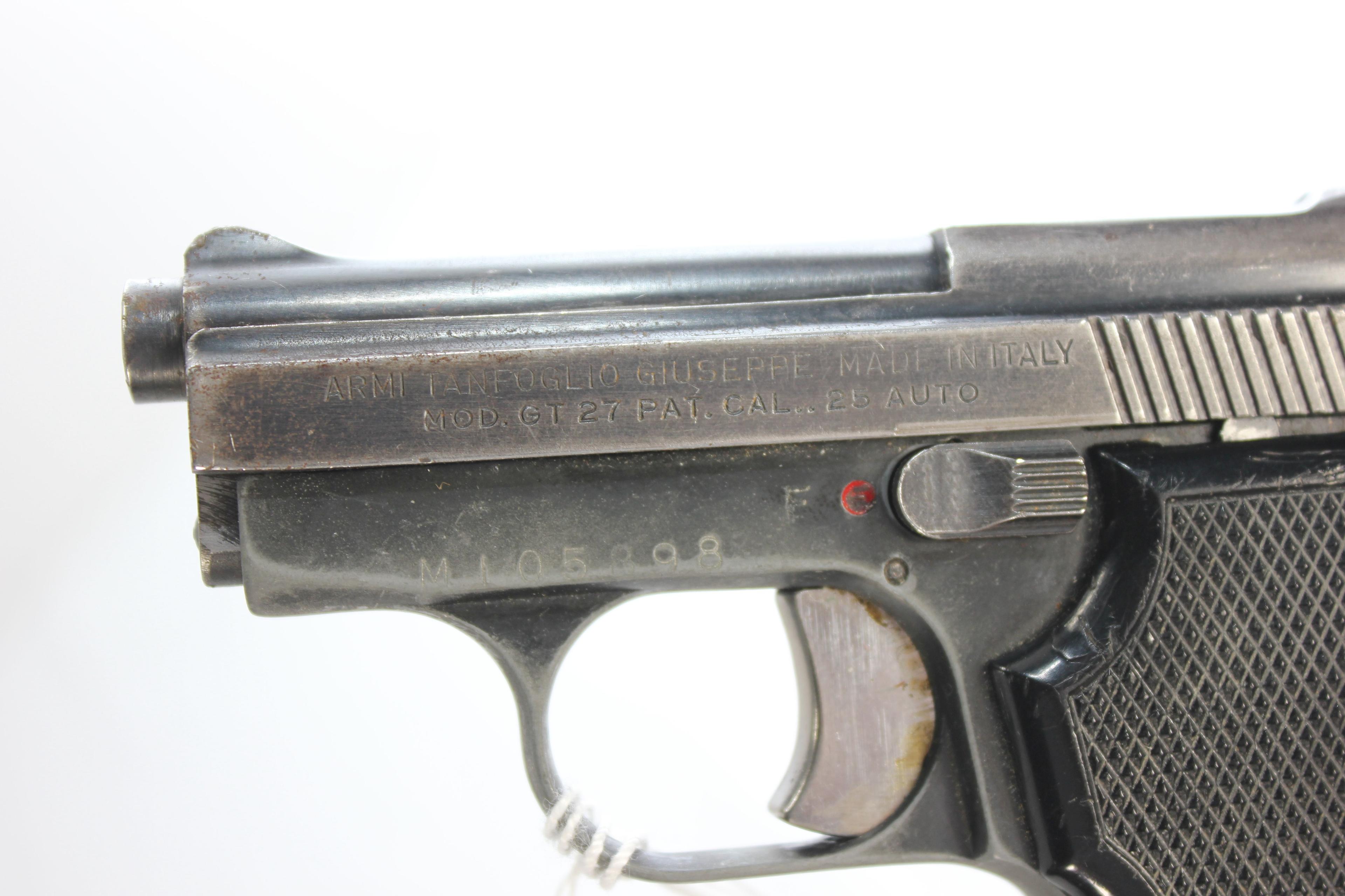 Armi Tanfoglio Model GT27 .25 Auto. Cal. Semi-Automatic Pistol w/Bakelite Grips; Made in Italy; SN M