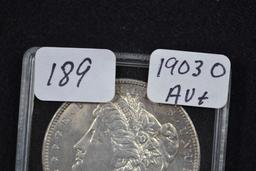 1903-O Morgan Silver Dollar; AU+