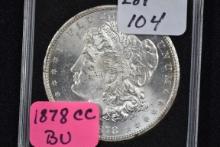 1878-CC Morgan Silver Dollar; BU