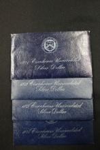 4 -Eisenhower Silver Dollars Blue Pack 1971-1974; Uncirc.