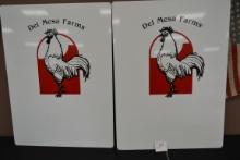 Pair of Del Mesa Farms Double-Sided Metal Signs 24"x18"